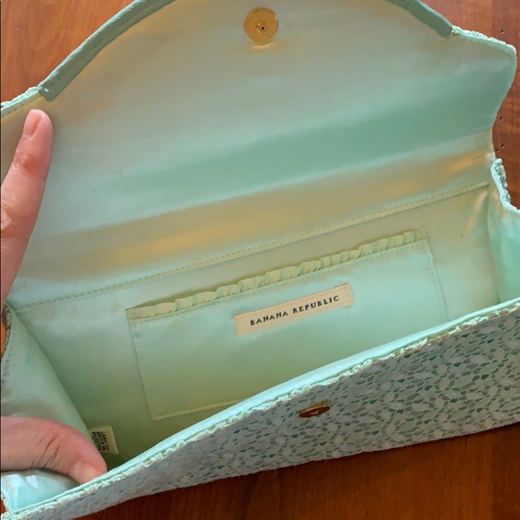 Banana Republic light teal/blue envelope clutch - Picture 3 of 4
